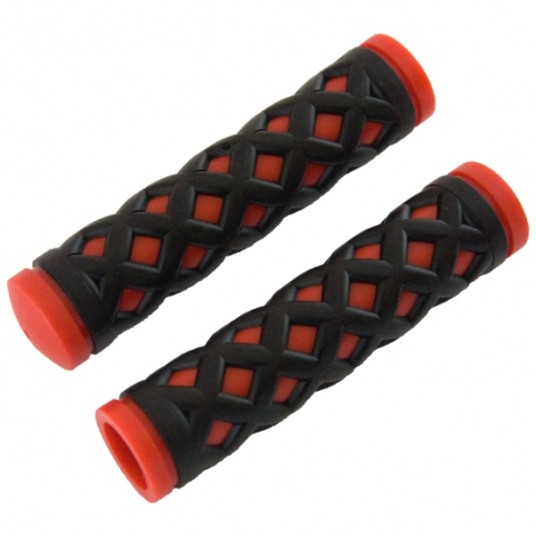 Chwyt HY-500-3 PCV;L:128mm;Czarno-Czerwony -zdjęcie numer 1