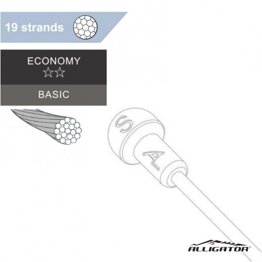 Cięgno ham. CH-RD19S Szosa;Galw.;1.7m;5szt -zdjęcie numer 1