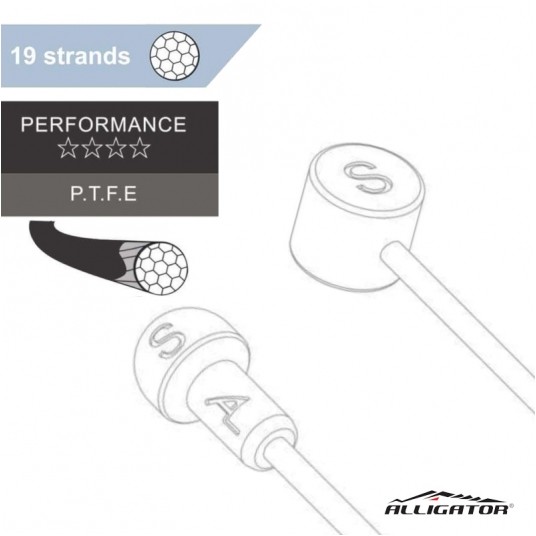 Cięgno ham. CH-UN19S Uniw.;Nierdz.;PTFE;1.7m -zdjęcie numer 1