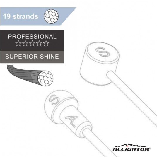 Cięgno ham. CH-UN19S Uniw.;Nierdz.;Sup.Shine.;3.0m -zdjęcie numer 1