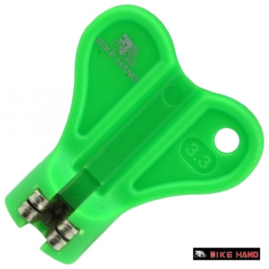 Klucz do szprych YC-1R-2 PVC/Stal;3.3mm;ZIELONY -zdjęcie numer 1