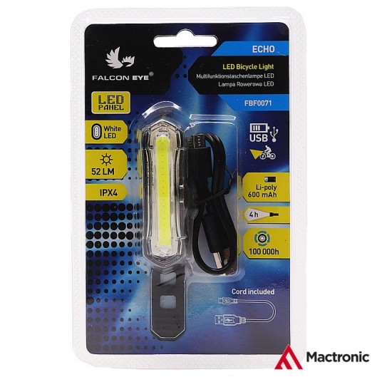 Lampa przód Falcon Eye ECHO 52lm;16LED Panel;IPX4 -zdjęcie numer 2