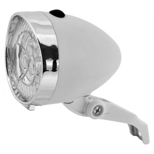 Lampa przód JY592 Retro;3LED;n/Baterie;BIAŁA -zdjęcie numer 1