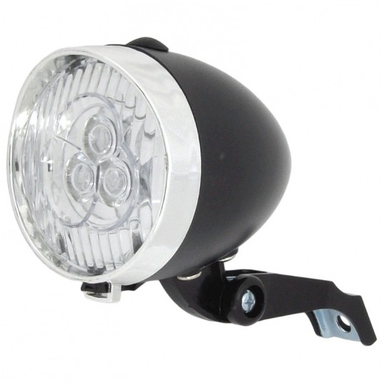 Lampa przód JY592 Retro;3LED;n/Baterie;CZARNA -zdjęcie numer 1
