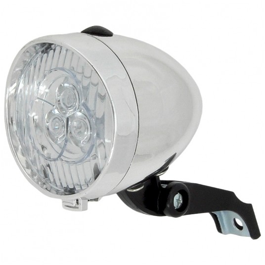 Lampa przód JY592 Retro;3LED;n/Baterie;SREBRNA -zdjęcie numer 1