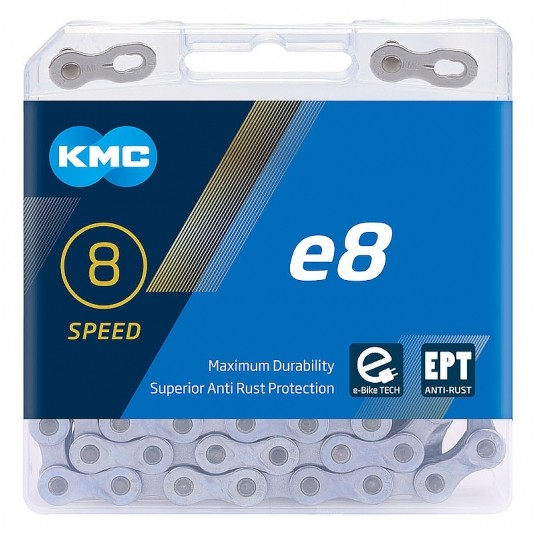 Łańcuch KMC e8 1/2"x3/32";122og.;8b;EPT;BOX -zdjęcie numer 1