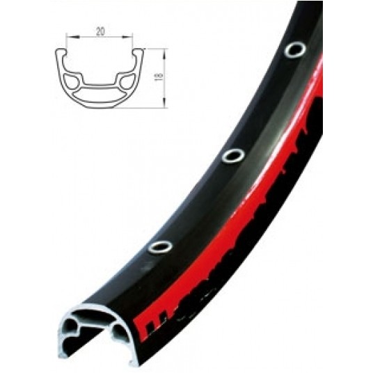 Obręcz Alu 27.5" J20S 20x18mm;36H;NITY;DB;CZ -zdjęcie numer 1