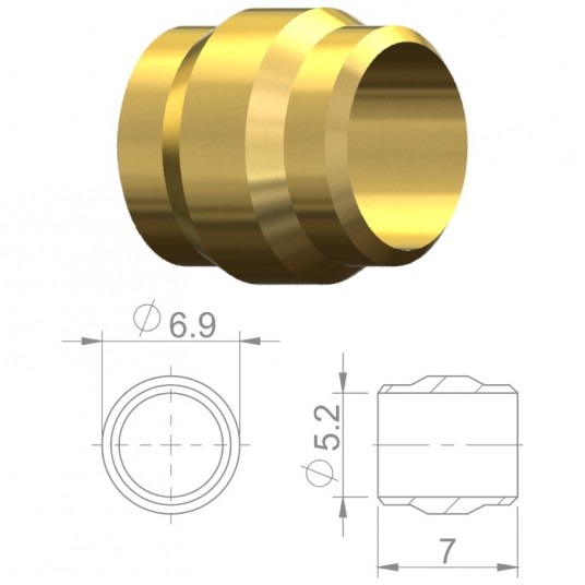 Oliwka przew.hydr. HBP14 Miedź;5.2mm;d/Avid;8szt -zdjęcie numer 2