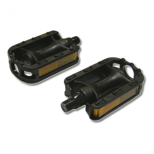 Pedał FP-622 PCV 12-16";Oś 9/16";Odblask;CZARNY -zdjęcie numer 1