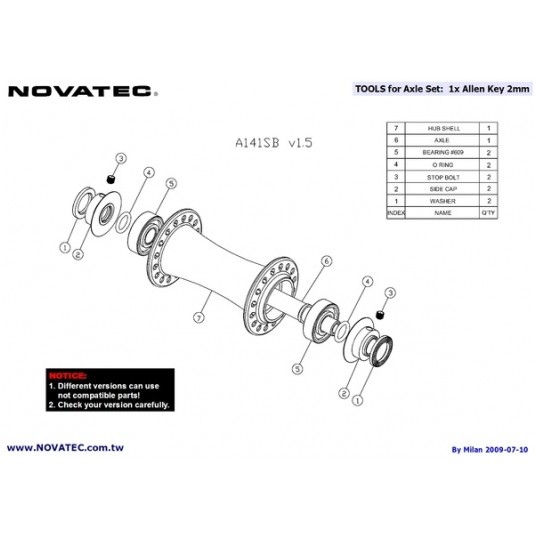 Piasta przód NT-A141SB QR;2SB;32H CZ -zdjęcie numer 2