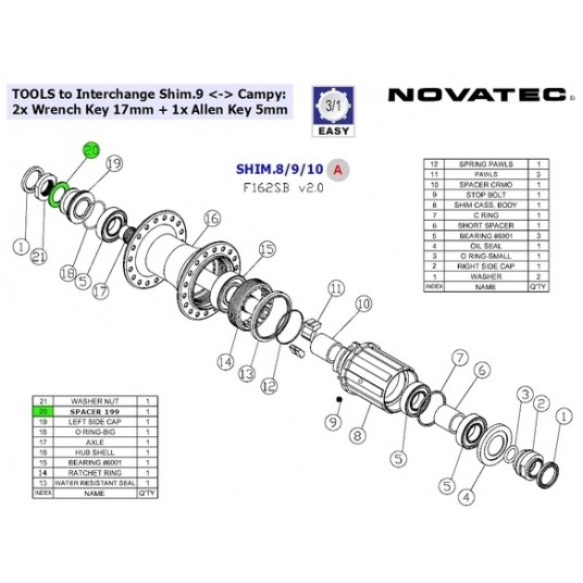 Piasta tył NT-F162SB-AA Szosa;QR;4SB;SH11s;36H CZ -zdjęcie numer 2