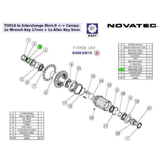 Piasta tył NT-F172SB Szosa;QR;4SB;SH11s;24H CZ -zdjęcie numer 2