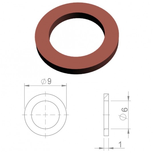 Podkładka HBP33 Miedź;Okrągła 9x6x1mm -zdjęcie numer 1