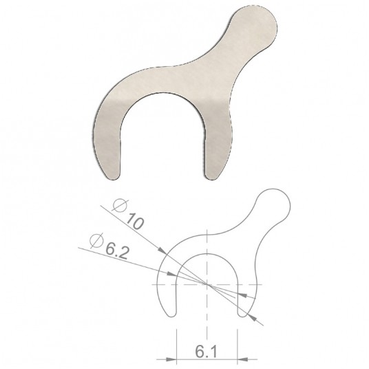 Podkładka HBP34 Nierdz.;Otwarta 10x6.2x0.2mm;20szt -zdjęcie numer 2