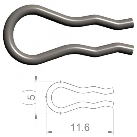 Spinka HBP56 Stal;d/śrub okł.ham.tarcz. -zdjęcie numer 1