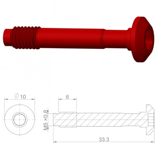 Śruba banjo HBP13 Alu;M5x0.8;d/Magura;ARED -zdjęcie numer 2