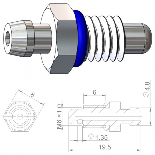 Śruba d/odpow. HBP44 Miedź;M6x1.0;d/Shimano;2szt -zdjęcie numer 1