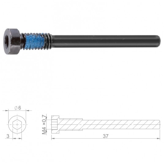 Śruba okł.ham.tarcz. HBP54 Stal;M4x0.7;37mm -zdjęcie numer 1