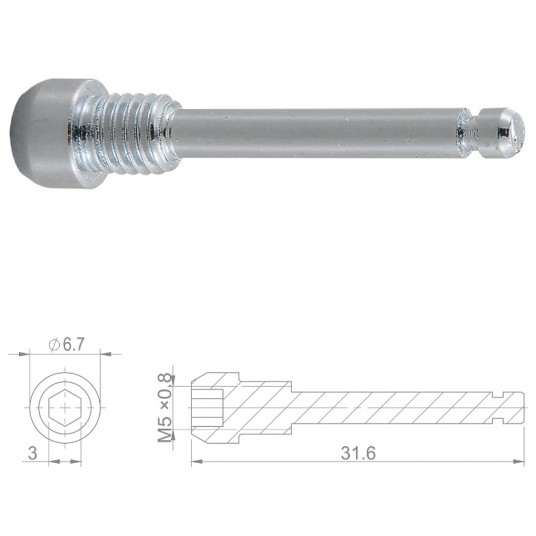 Śruba okł.ham.tarcz. HBP55 Stal;M5x0.8;31.6mm -zdjęcie numer 1