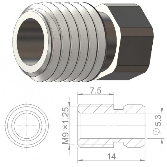 Śruba przew.hydr. HBP23 Nierdz.;M9x1.25;d/Magura -zdjęcie numer 2