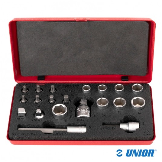 Zestaw UNR-1782 bity i nasadki 1/4" i 3/8" -zdjęcie numer 1