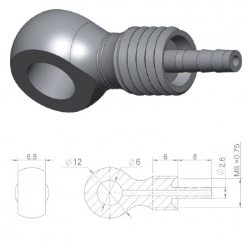 Banjo przew.hydr. HBP25 Nierdz;d/Shimano 2.3mm