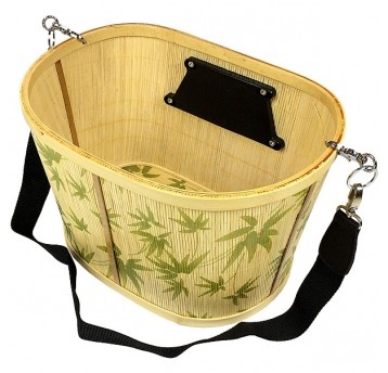 Koszyk HT-BB005 Przód;Bambus;Clip;L.Brąz