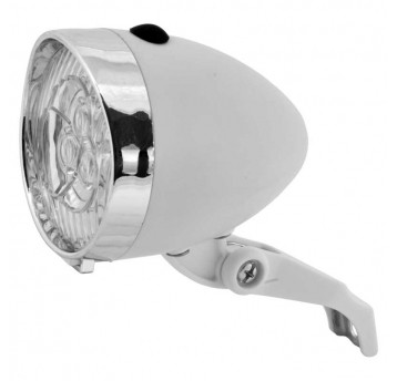 Lampa przód JY592 Retro;3LED;n/Baterie;BIAŁA