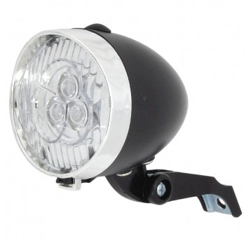 Lampa przód JY592 Retro;3LED;n/Baterie;CZARNA
