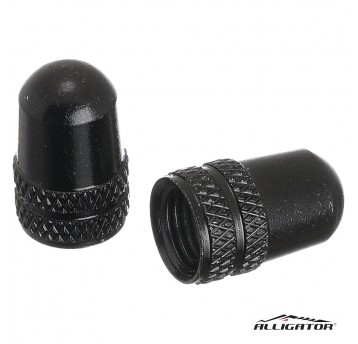 Nakrętka zaw.dętki VCAV02 Alu;AV;CZARNA;2szt