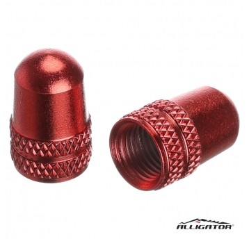 Nakrętka zaw.dętki VCAV02 Alu;AV;CZERWONA;2szt