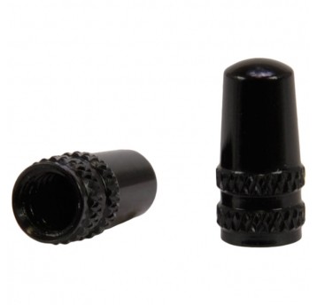 Nakrętka zaworu dętki NZ-B5WE Alu;CZARNA;2szt