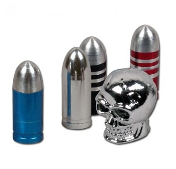 Nakrętka zaworu dętki NZ-KL PCV;Czaszka;SR;2szt