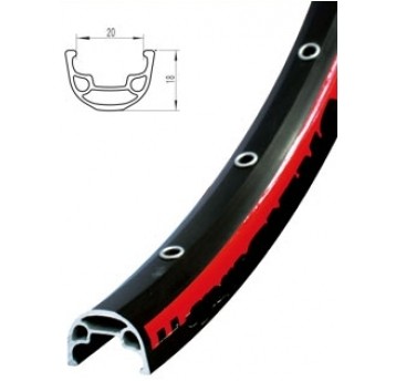 Obręcz Alu 26" J20S 20x18mm;32H;NITY;DB;CZ