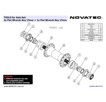 Piasta przód NT-751GCC QR;GCC;32H CZ