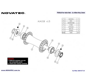 Piasta przód NT-A141SB QR;2SB;28H CZARNA