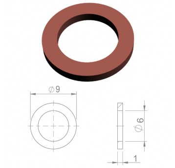 Podkładka HBP33 Miedź;Okrągła 9x6x1mm