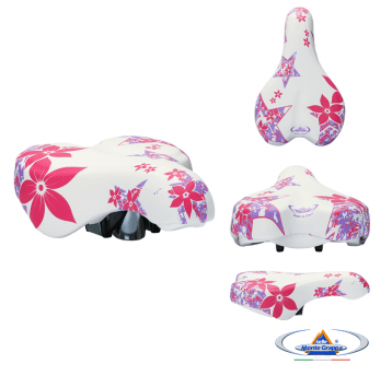 Siodło 996 OK GO Dziec.;220x145mm;Jarzmo;Biało/Różowe