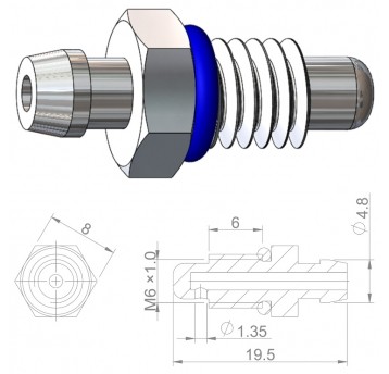 Śruba d/odpow. HBP44 Miedź;M6x1.0;d/Shimano;2szt