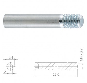 Śruba okł.ham.tarcz. HBP49 Stal;M4x0.7;22.6mm