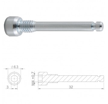Śruba okł.ham.tarcz. HBP53 Stal;M4x0.7;32mm;4szt