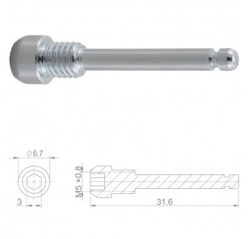Śruba okł.ham.tarcz. HBP55 Stal;M5x0.8;31.6mm